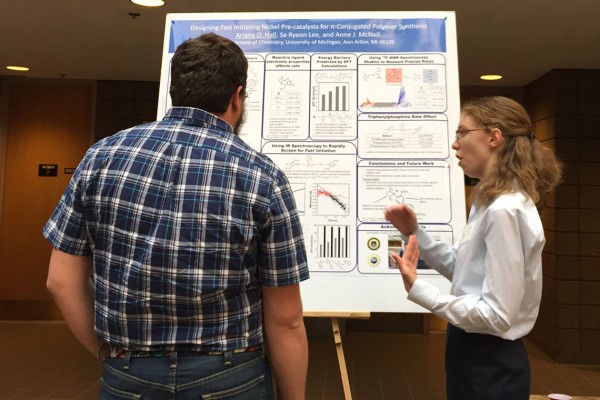 Ariana presenting her poster at the 2015 Karle Symposium